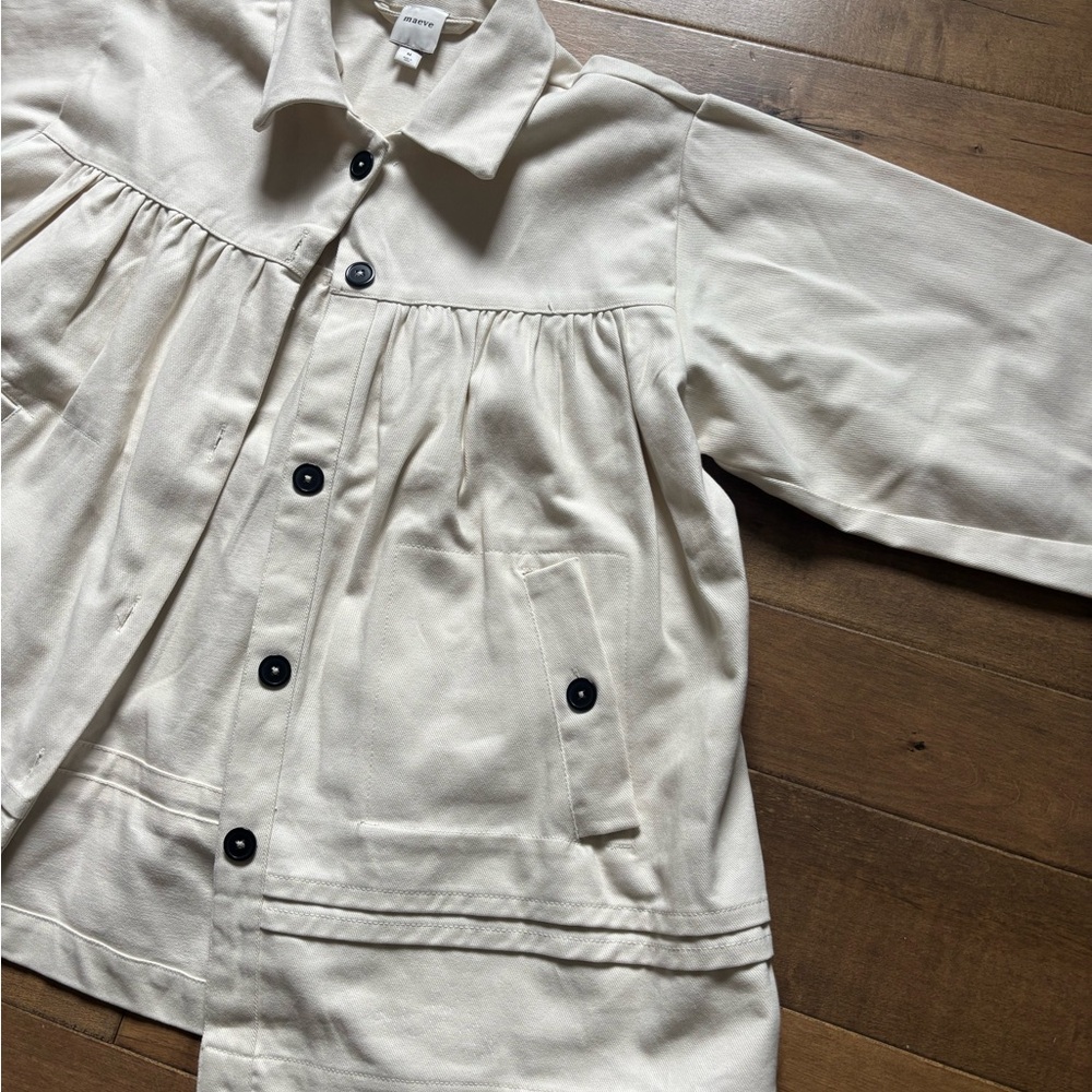 Maeve Cream Textured Blazer